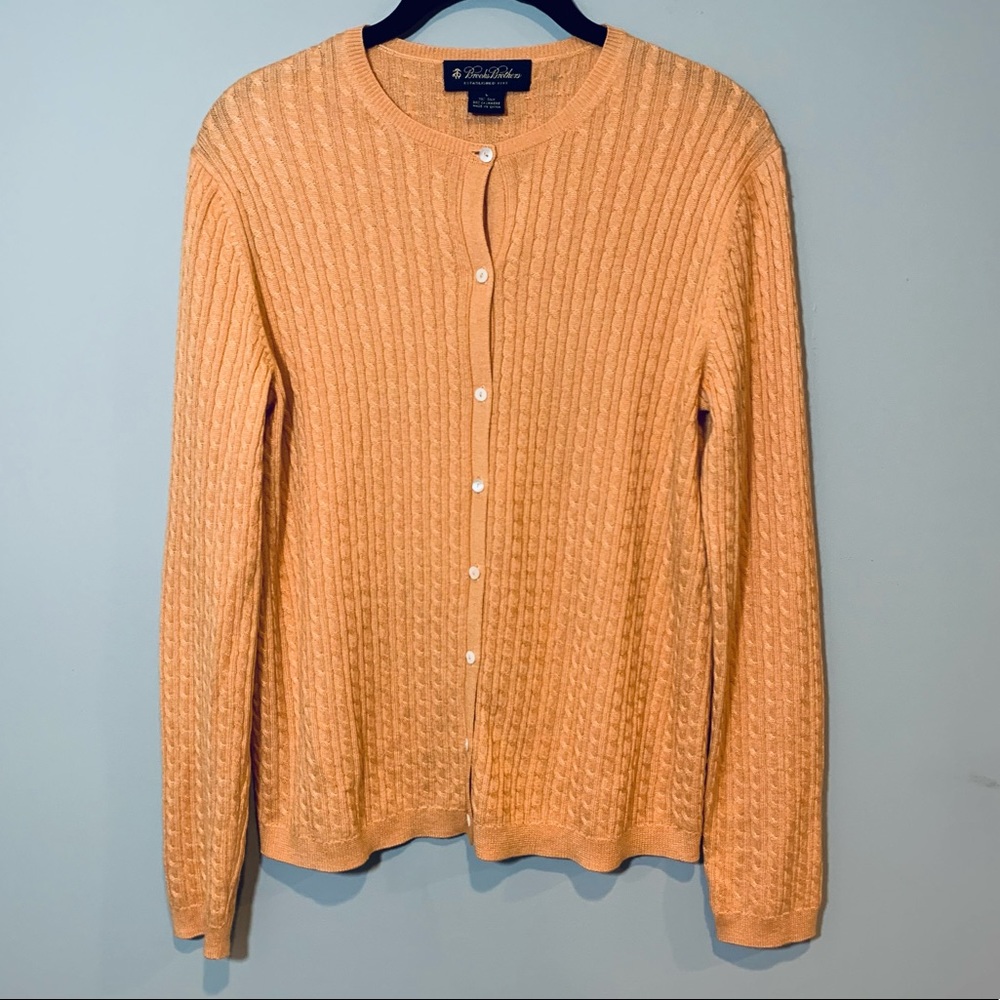 Brooks Brothers Silk & Cashmere Button Up Knit Cardigan NWOT